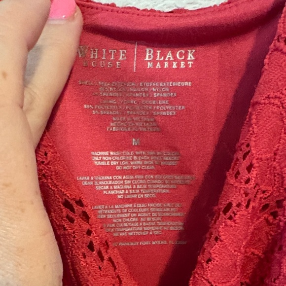 White House Black Market pink Lace Tank Top - Picture 2 of 4